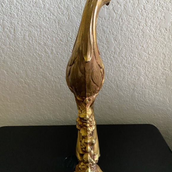 2 Vintage MCM Gold Gliding Peacocks Collectible Table Sculpture 13 1/4”& 8”H - Picture 8 of 16